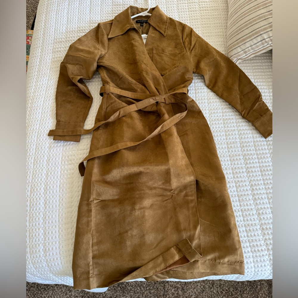 Banana Republic faux-suede wrap dress